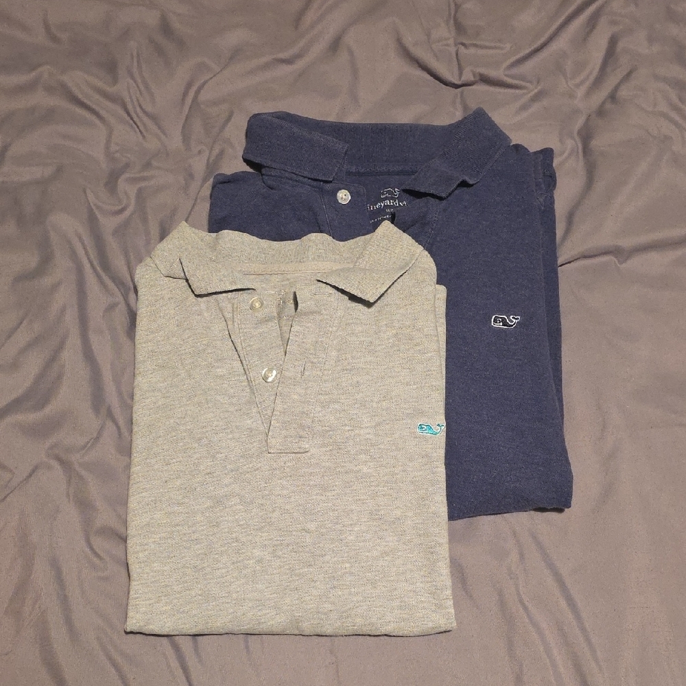 Vineyard Vines Gray & Navy Polo Pair